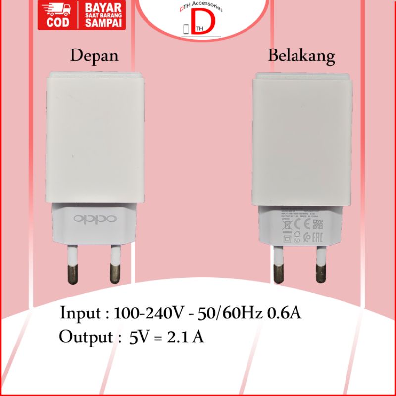 Charger Oppo Original Premium 100% A12, A15, A7, A3S, A5S, A1K, F1, F1S, F3, F5, F5 Youth, A37, A57 (2016), A83, A31, A71, A16K, A16e, A15s, A11, A11K, A12e, A12s, A1, A33 (2015), A39, A3, A35, A7X, A7n, Neo 3, Neo 5, Neo 5s, Neo 7, K1 Micro USB