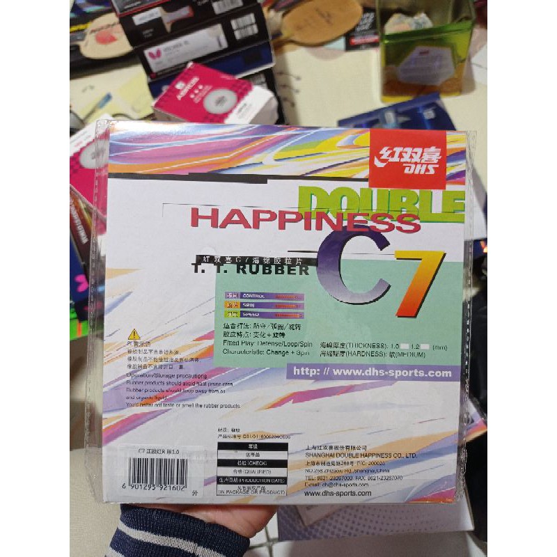 KARET TENIS MEJA BINTIK DHS C7 ORIGINAL