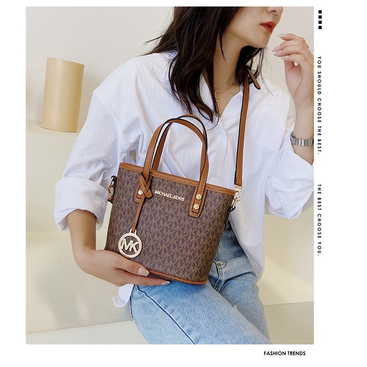 BJ64246 - BROWN/GRAY/WHITE - TAS SLEMPANG TOTEBAG HANDBAG WANITA FASHION IMPORT MODIS ELEGAN TERMURAH TERLARIS TERBARU BAGSTORE JAKARTA TAS BATAM ZC4246