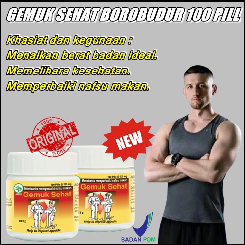 

Pil gemuk sehat isi 100 borobudur penambah nafsu makan pria Membantu memelihara kesehatan Terampuh BPOM