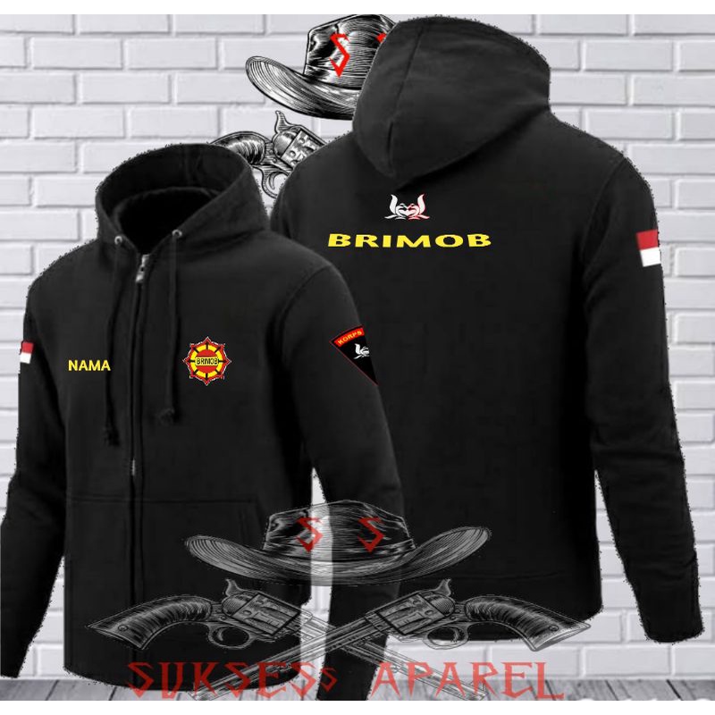 sweater brimob hoodie ziper/polri/korps brimob