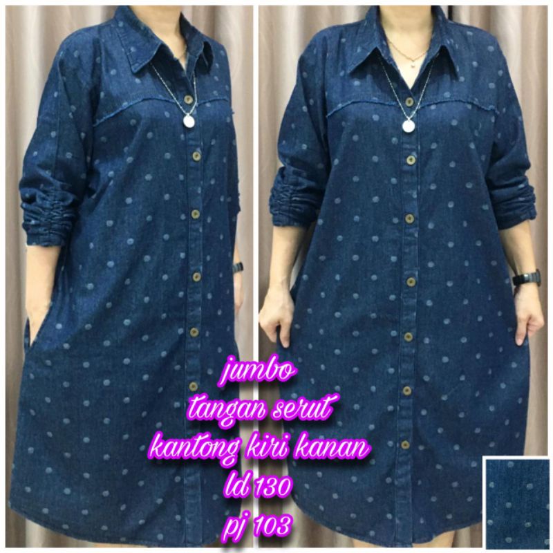 Dres jeans bintik super jumbo ld 130