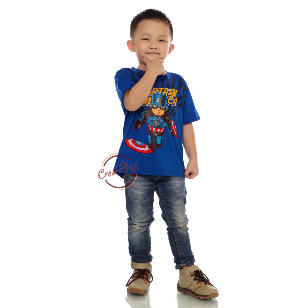 BAJU ATASAN ANAK LAKI FASHION CAPTEIN SPIDERMEN BATMEN HULUK 1-7 TAHUN KAOS ANAK LAKI SUPERHERO MURAH PART 4