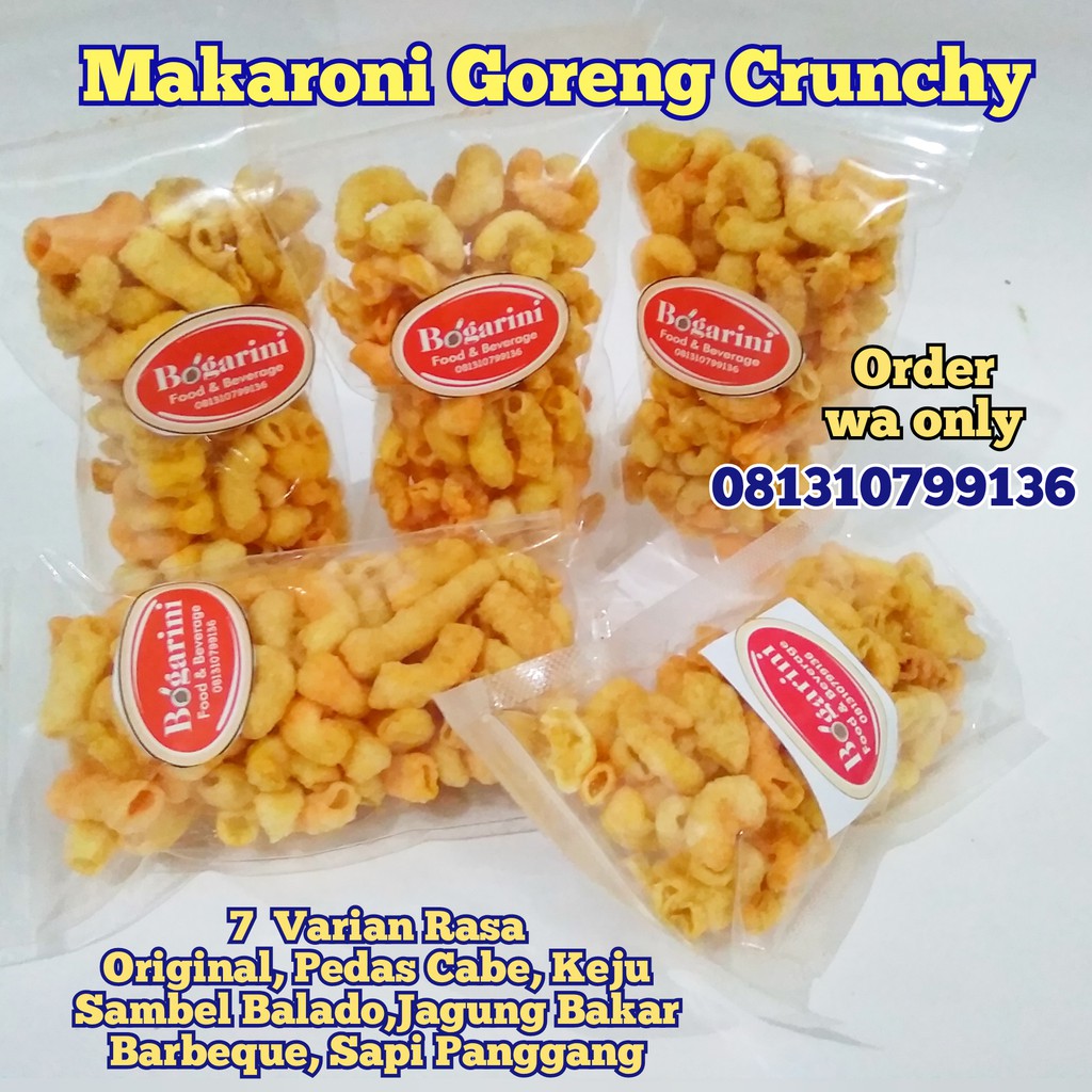 

Cemilan Snack Enak Makaroni Bantet Goreng Renyah Garing Mekar Gurih Pedas Keju Balado Barbeque