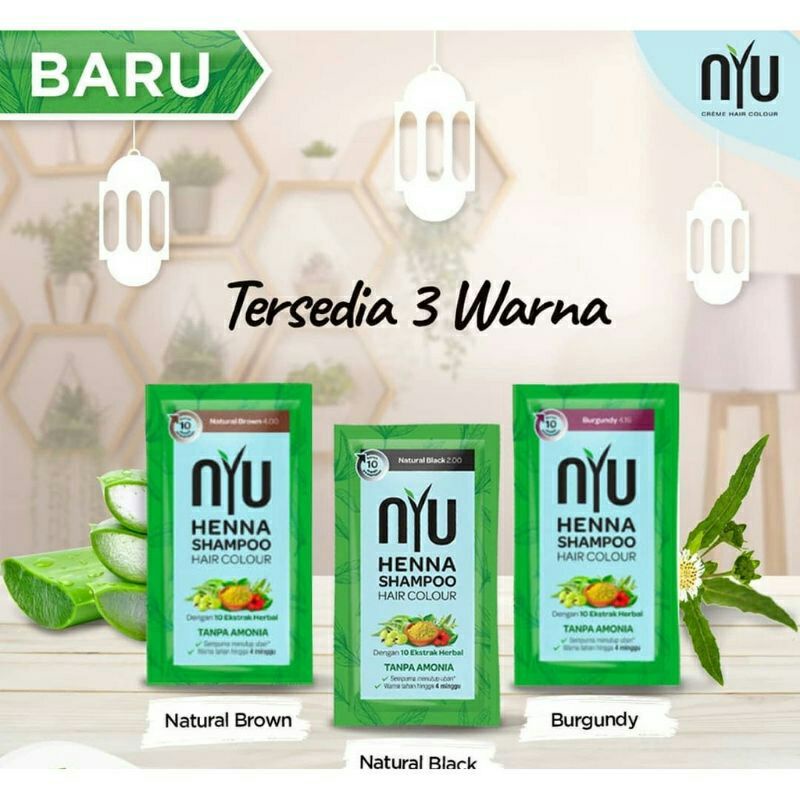 NYU HENNA SHAMPOO HAIR COLOUR Natural Brown