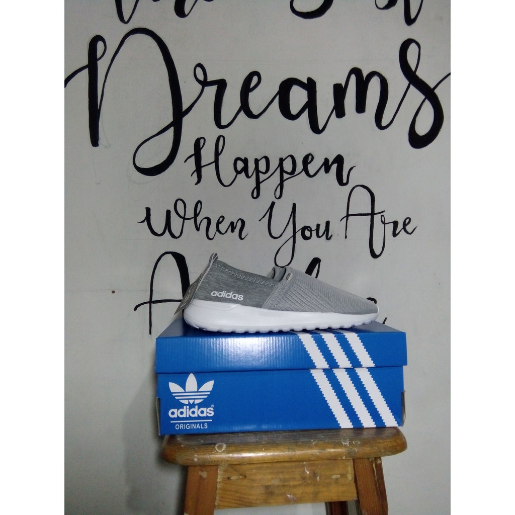 Sepatu Slip on Adidas Neo Lite Racer Wanita Abu gradeoriginal murah