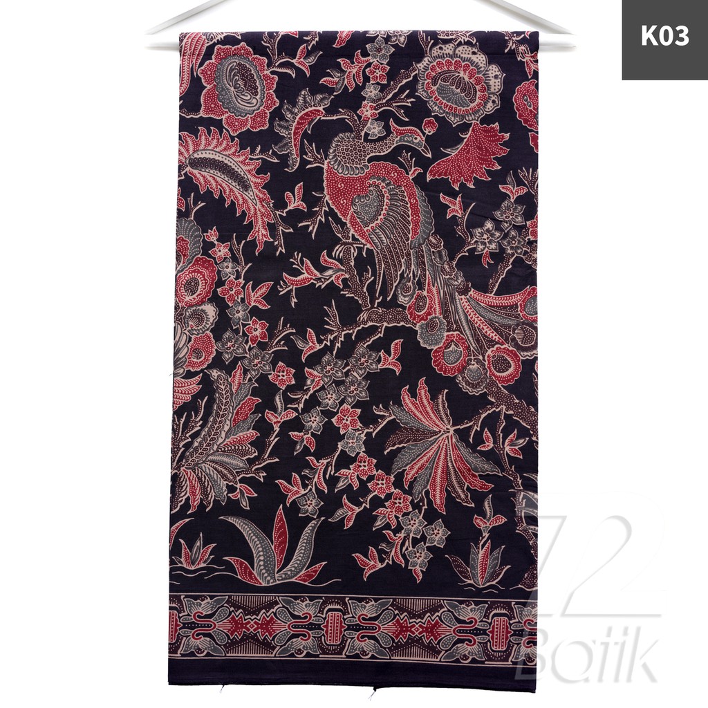 KAIN BATIK PREMIUM Bahan Katun Motif Burung Merak Warna Merah Abang 721391 Cap 72 Jarik Jarit Samping Kebat Panjang Batik Katun Modern Premium Bahan Seragam Batik Pernikahan Kantor Keluarga Murah Kamen Jadi Batik Bali Lembaran