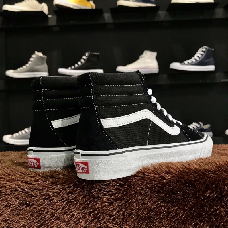 SEPATU VANS OLD SKOOL SK8 HIGH BLACK WHITE EGRET BNIB