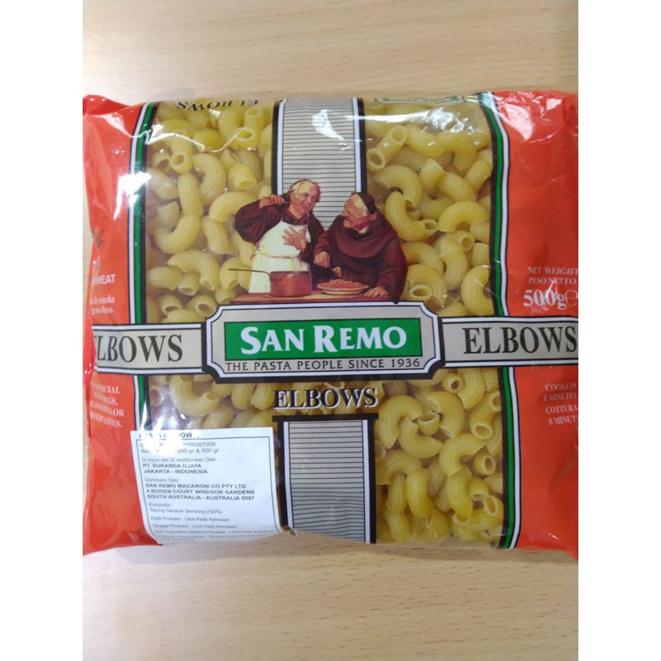 

Sanremo - Pasta Elbows 500Gr