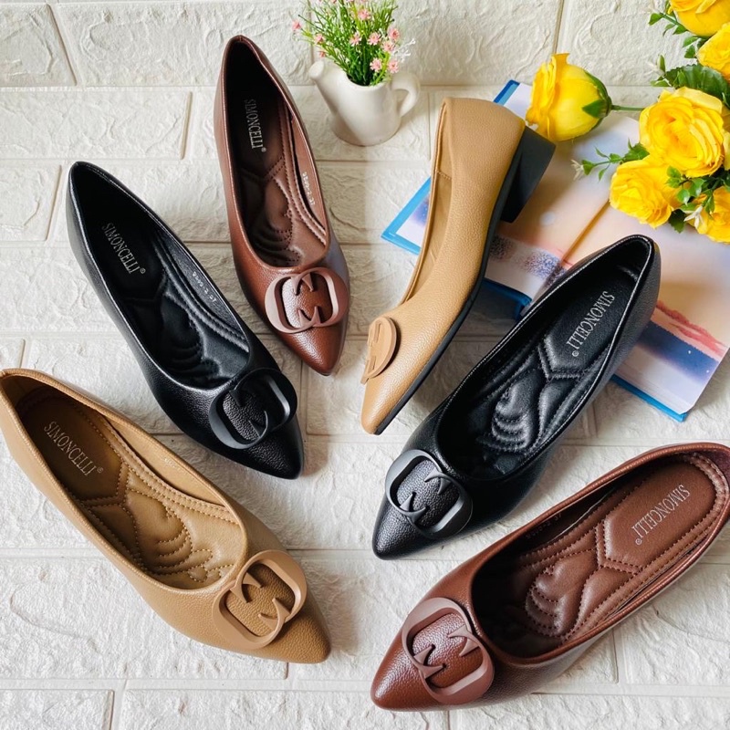 Flatshoes simoncelli gasper G import ujung lancip high quality fashion shoes sepatu flat wanita kant