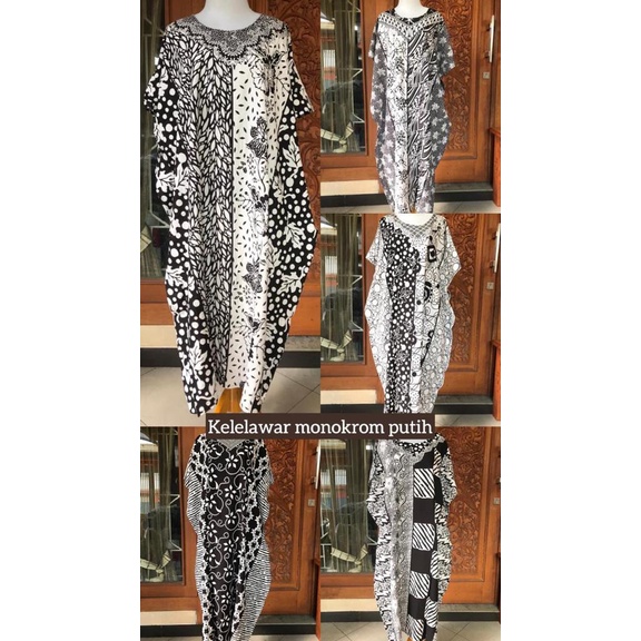 Daster Jumbo Kelelawar Kalong Lowo Batik Radian Solo Bahan Rayon Premium-PUTIH LM