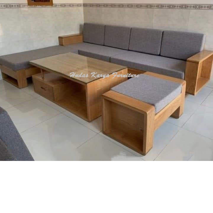 Sofa tamu minimalis sudut furniture jepara