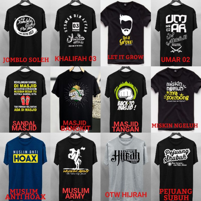 Kaos Dakwah Islami Ngaji  yuk  Tawheed Hijrah Muslim Distro 