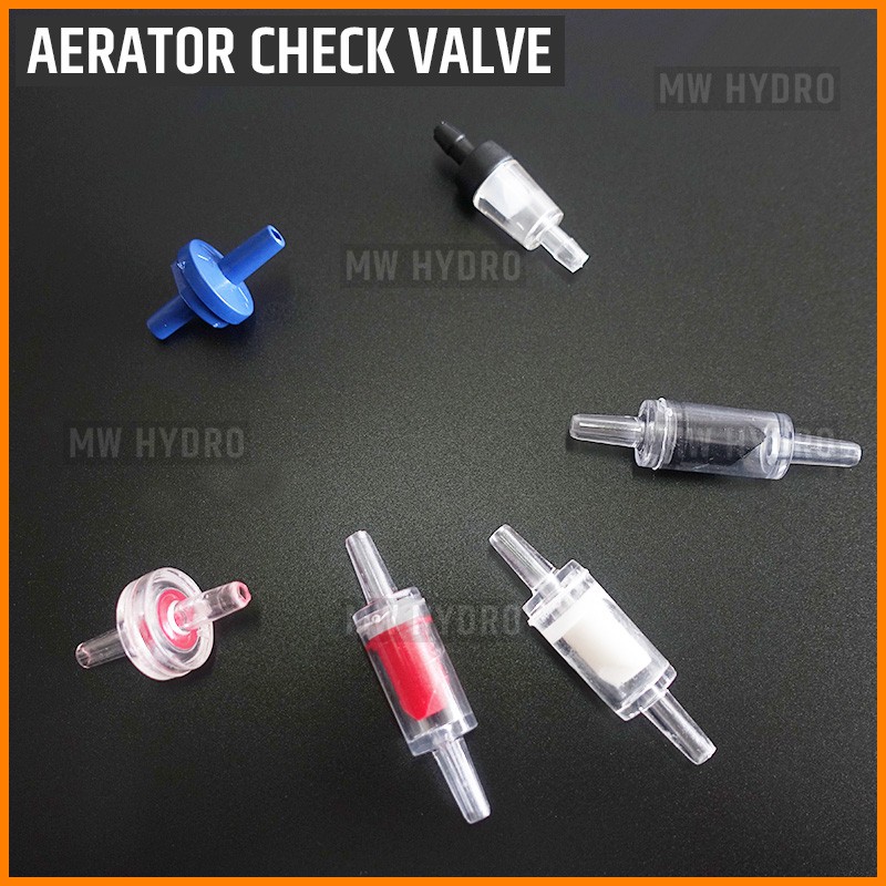 One Way Check Valve Aerator Akuarium untuk Selang 3/16&quot;, Short Blue