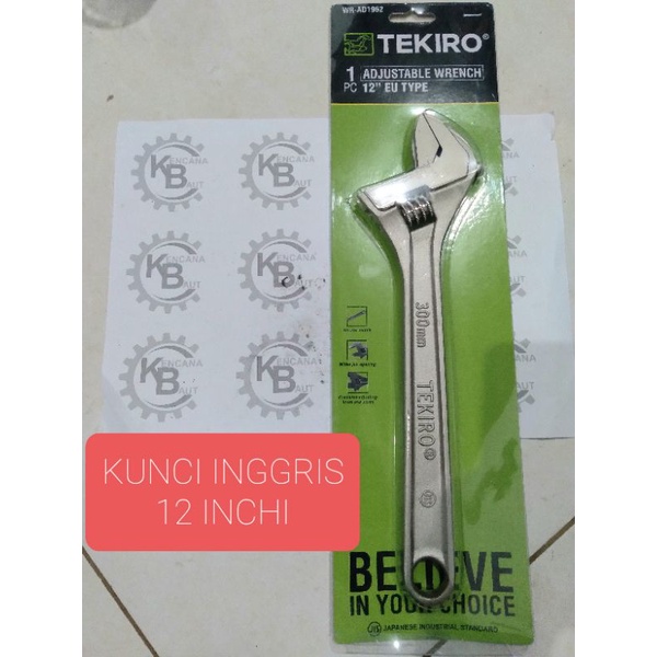 KUNCI BAGO 12 INCHI / KUNCI INGGRIS 12 INCHI / KUNCI BADUT 12 INCHI TEKIRO