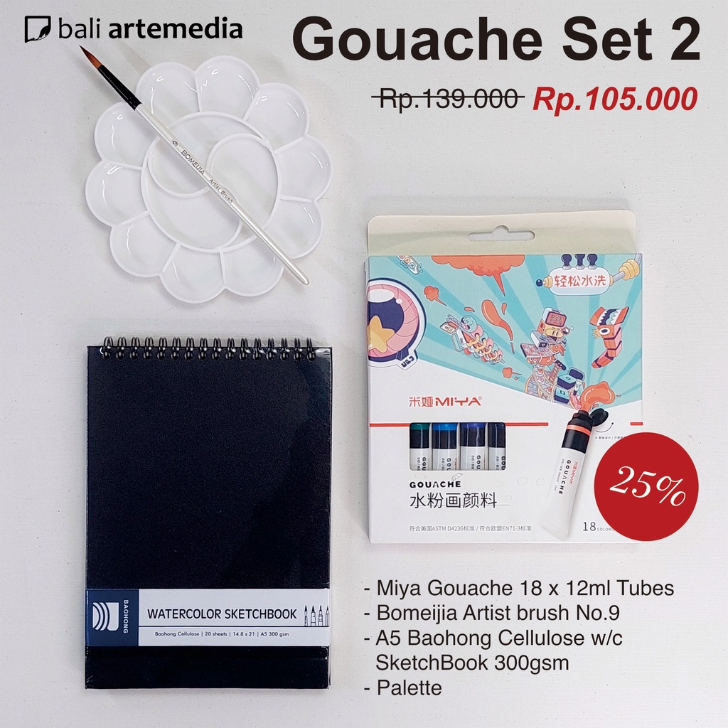 Jual Bali Artemedia Gouache Set 2 Shopee Indonesia