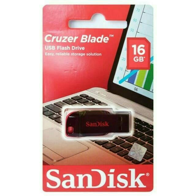 FLASHDISK SANDISK CRUZER BLADE 16GB / FLASH DISK ORIGINAL  / FD / PENYIMPAN DATA