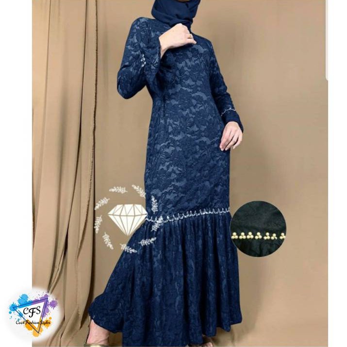 Baju Gamis Brukat Wanita Dewasa Model Duyung Terbaru Boutiq Mewah Pesta Kondangan Ld 98 Nurhaliza