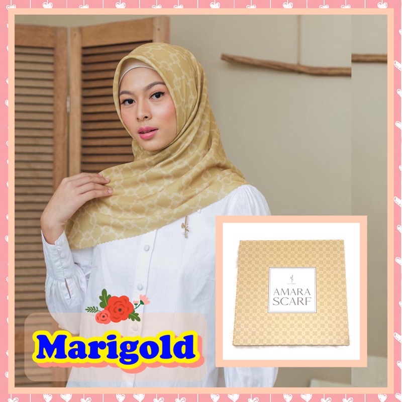 (READY/SIAP KIRIM) AMARA SCARF WEARINGKLAMBY (MARIGOLD) | (BUTON JULANG MONOGRAM RUBY MANDALIKA CHAI