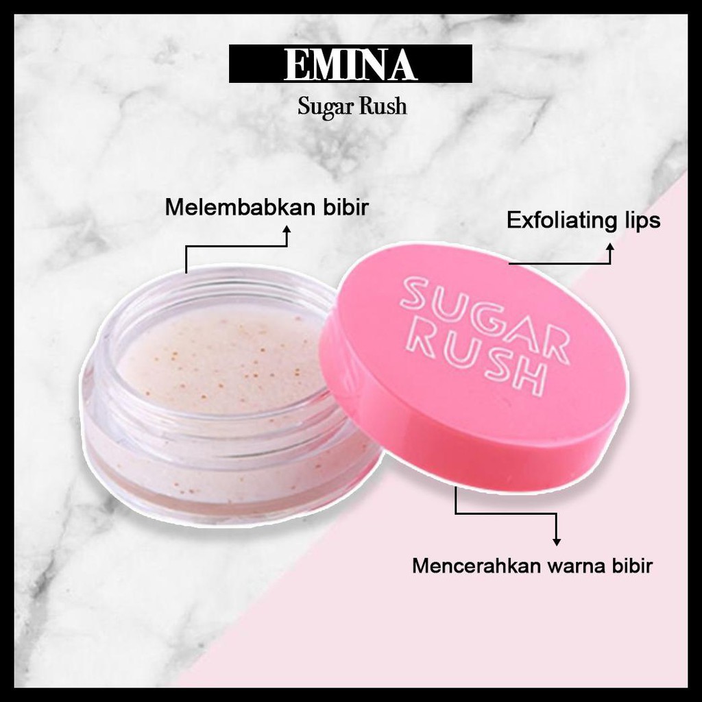 ❄️MATCHA❄️ EMINA SUGAR RUSH LIP SCRUB - SCRUB BIBIR EMINA GULA BPOM ORIGINAL