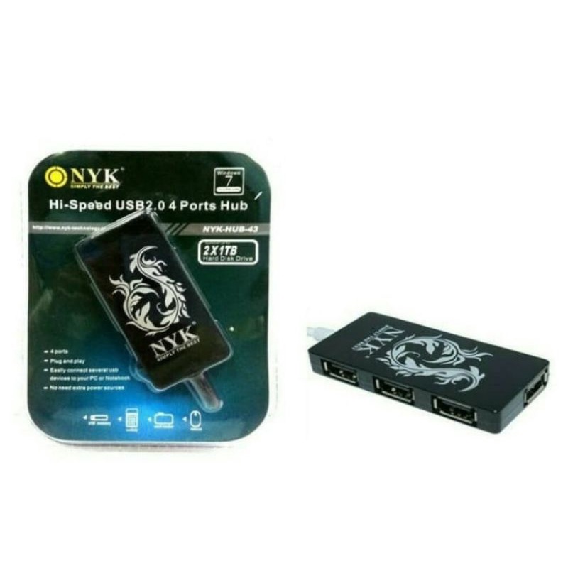 NYK 4 port USB HUB 2.0 High Speed ports - NYK-HUB-43