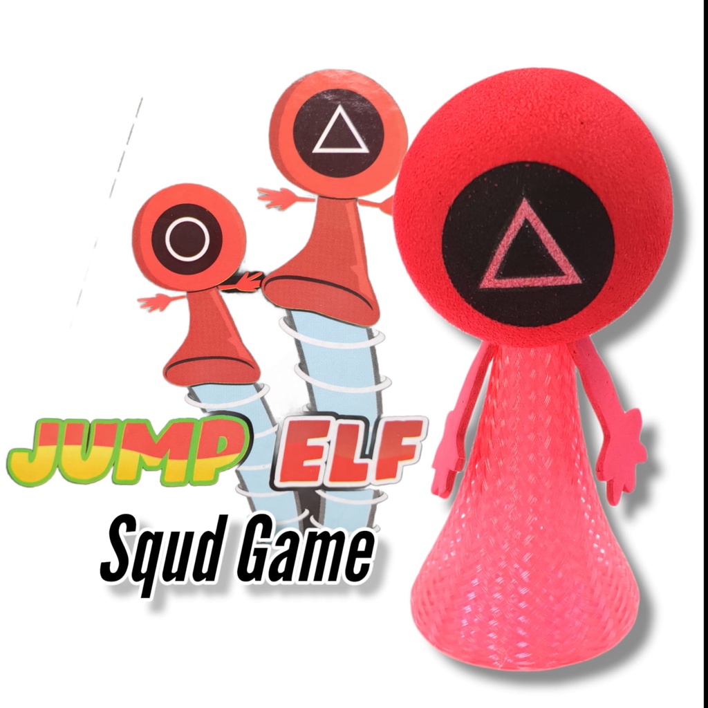 Mainan Elf Bouncing Squid Game / Boneka Loncat/EVASmall Elf Squid Game Bounce Springs/ People Bouncing Jump Toy Children/ Dolls Toys/ Edukasi Anak-anak Anak Bayi Kartun Hadiah Mainan