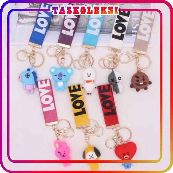 ☛TK☚ A032 Keychain LOVE Gantungan Kunci Korea Boneka BTS Kpop Lucu Aksesoris Tas Import Murah COD