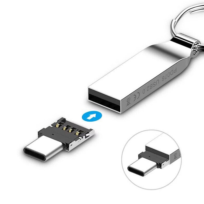 (LUCKID) 2pcs Adapter Konverter OTG USB 3.1 Tipe C Male Ke USB Female Untuk Tablet