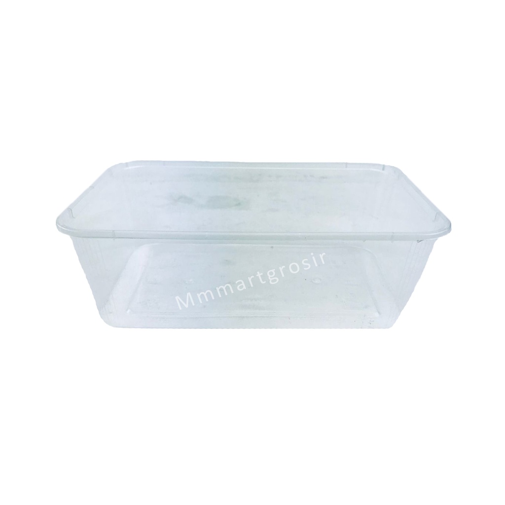 Thinwall Envi / Kotak Makan+Tutup Plastik / Food Container Persegi panjang / isi 25pcs uk 750 ml