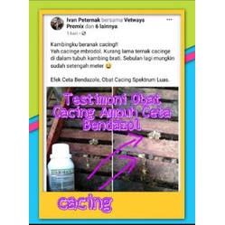 Obat Cacing Sapi Kambing Ampuh &amp; Terbukti I CETA BENDAZOL 125 30ml, 100ml, 1Liter - Obat Cacing Hewan Sapi Kambing Domba Babi Ayam