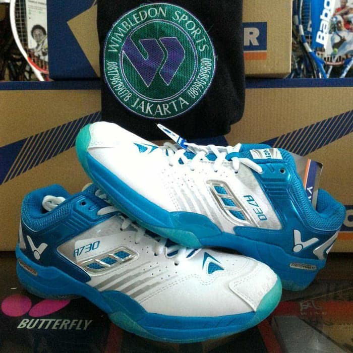 Sepatu Badminton VICTOR A730 UA WHITE BLUE   SHA 730  SH A730  ORI  Berkualitas