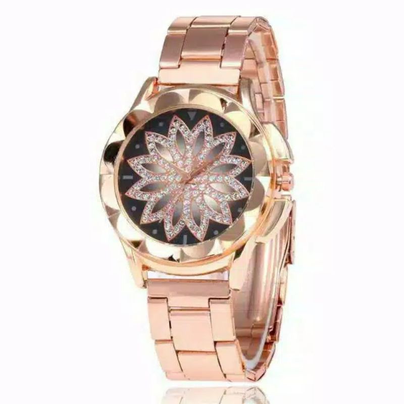 (Grosir)Jam Tangan Wanita Bunga Strap Rantai(Terima Cod)