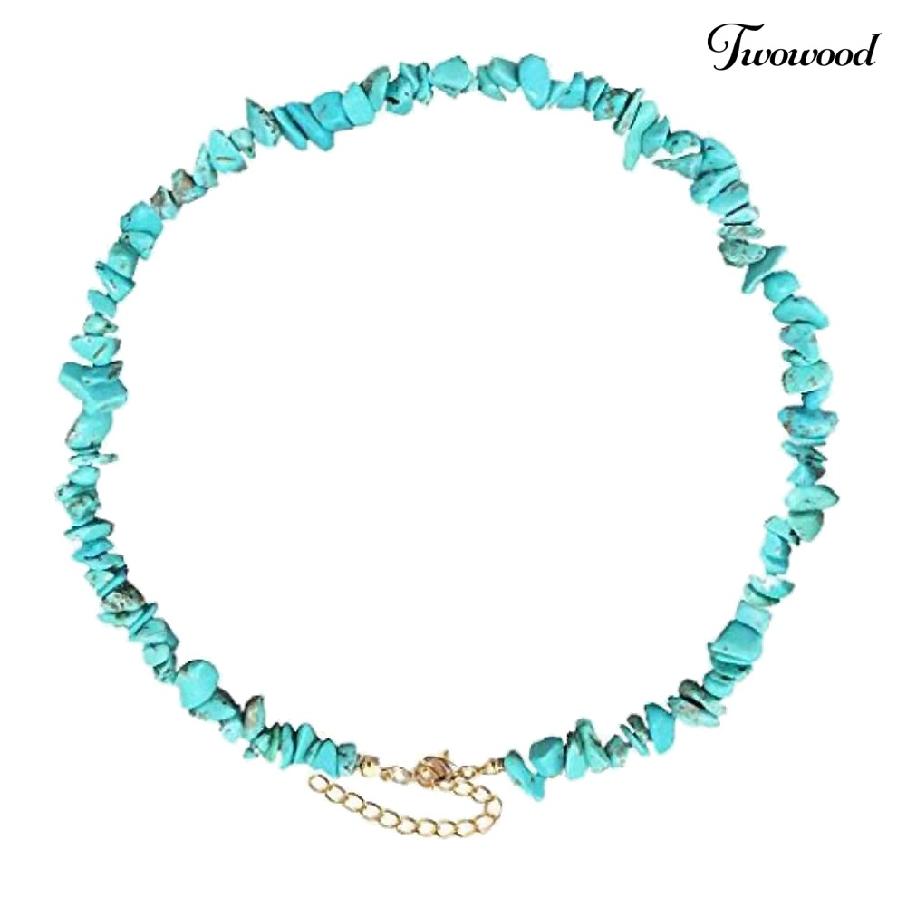 Kalung Manik-Manik Turquoise Imitasi Adjustable Untuk Wanita