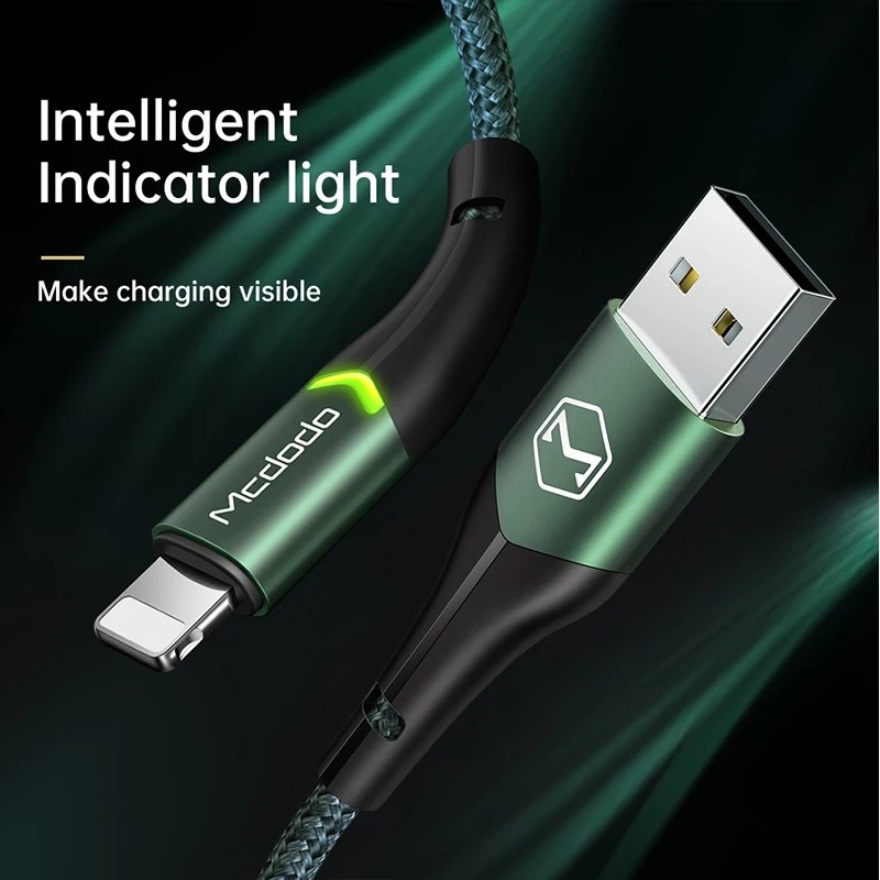 Mcdodo Kabel iPhone Lightning 2A Fast Charge USB with LED CA-784