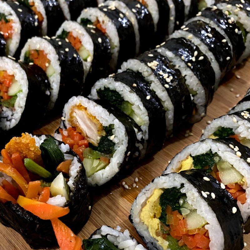 

Kimbab Ayam Nasi gulung Korea Sushi Korea Halal