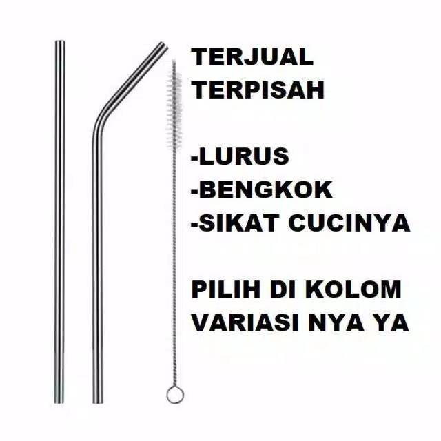 Sedotan Stainless Tekuk / Sedotan Stainless Lurus / Sikat Sedotan