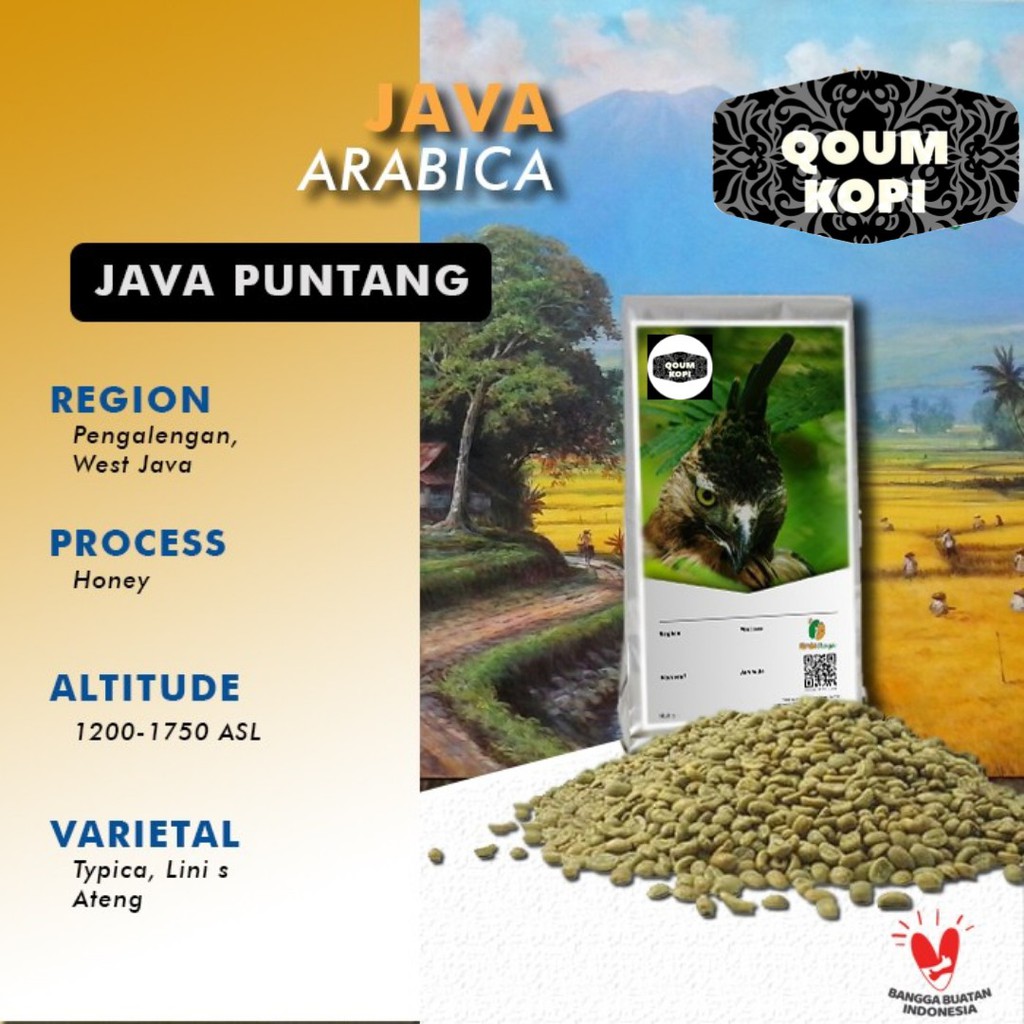 

arabica green bean Java puntang Hooney process 1kg