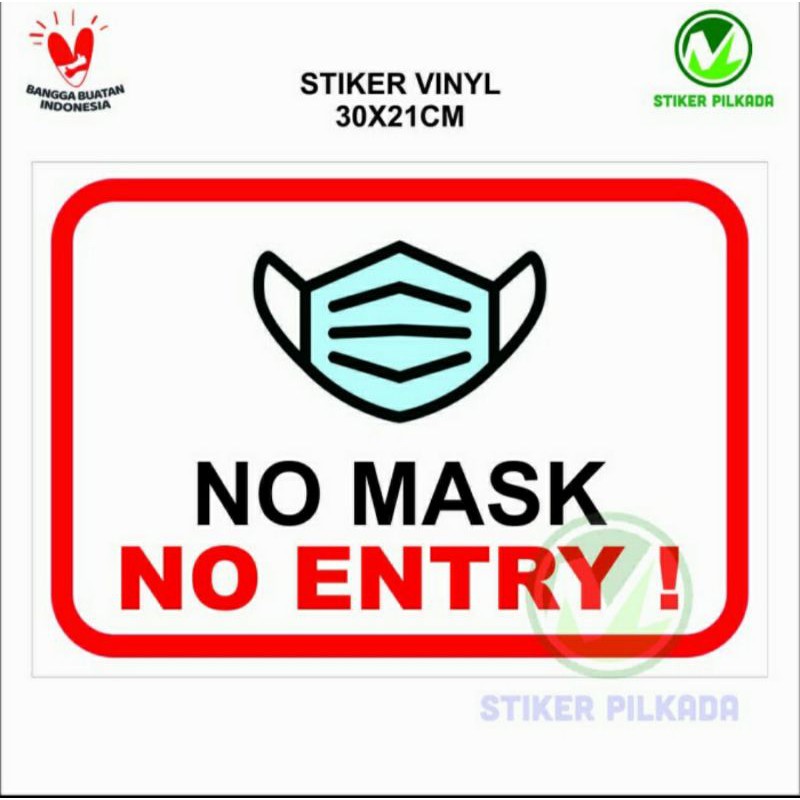 

STIKER VINYL NO MASK NO ENTRY UK.A4