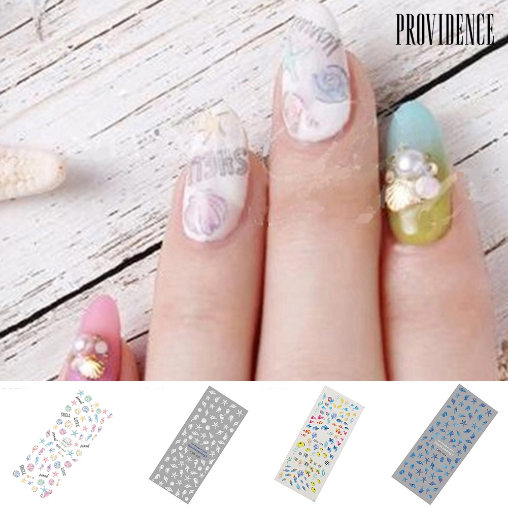 Providence Waterproof Fish Shell  Starfish Nail Sticker Full Cover Wrap DIY Adhesive Decor