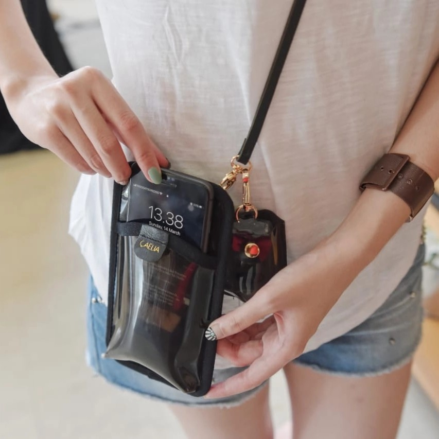 Caelia Jannette Handphone Pouch Organizer  Dompet HP Selempang Mika / Dompet HP Mika Selempang PVC