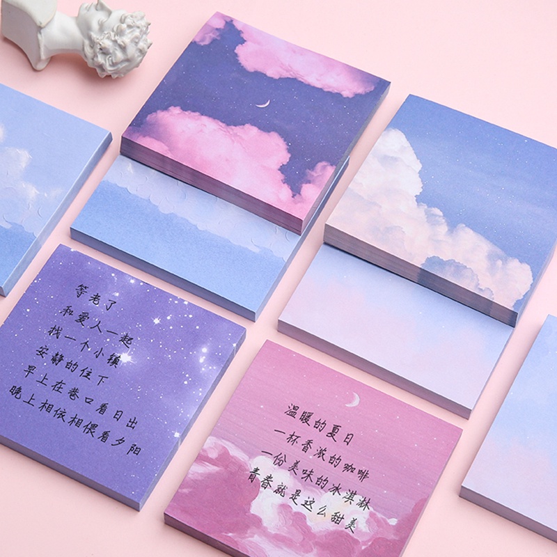 80 Sheets Korean Oil Painting Sticky Notes Memo Pad Notepad