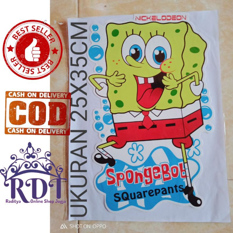 

Stiker jumbo Spongebob ukuran 25x35cm