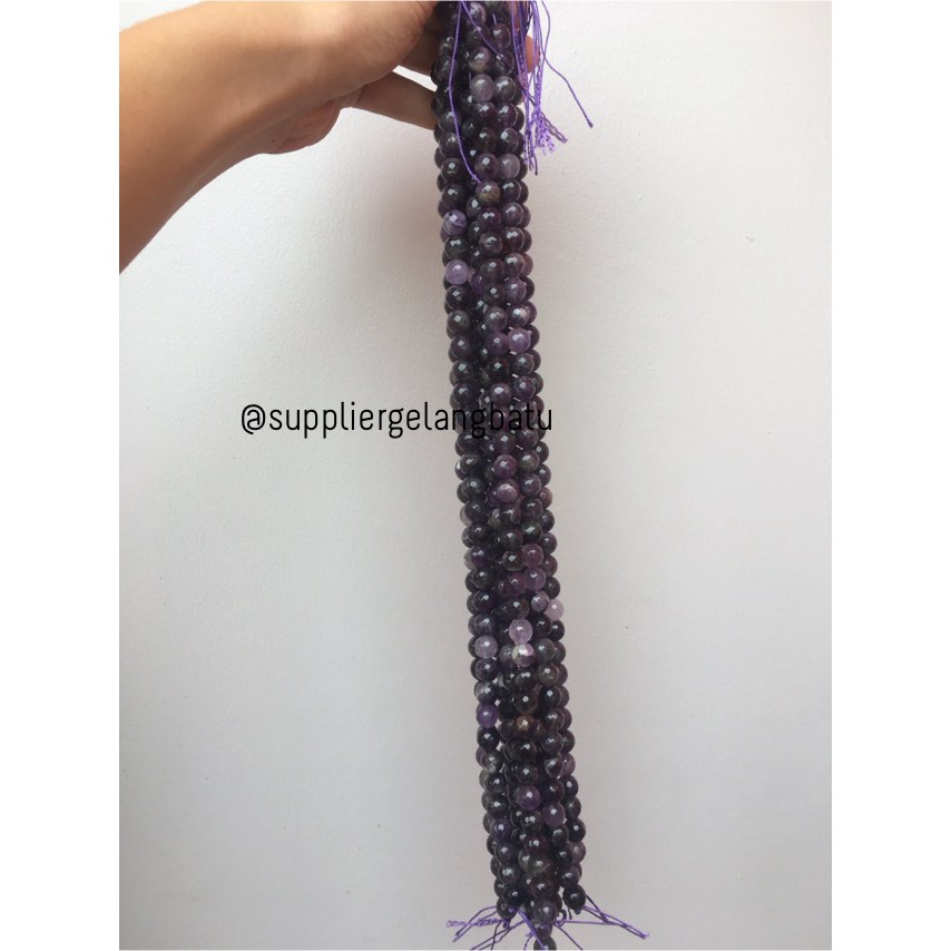 Batu kecubung brazil asli FACET 10mm CUTTING purple amethyst asli ungu aksesoris fashion online shop