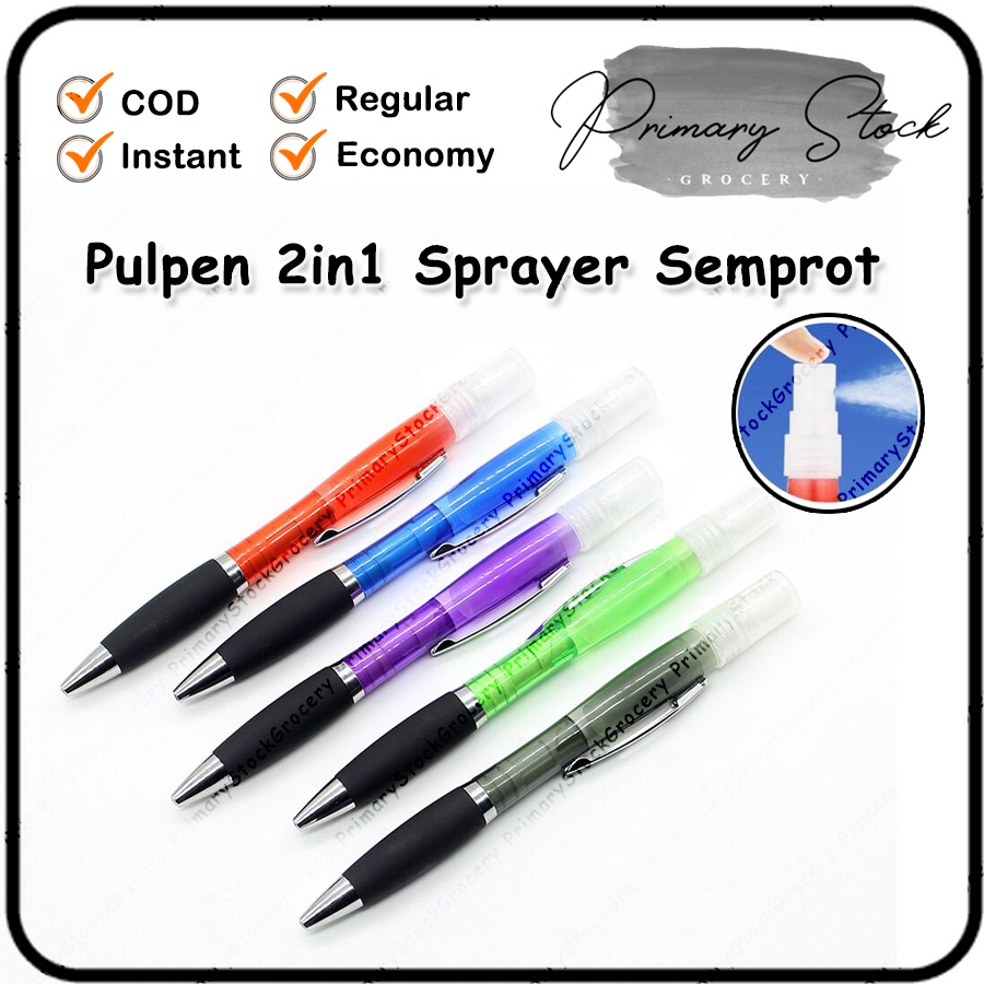 

Pulpen Unik dan Lucu Bulpen Murah 1 Lusin Bolpoin Serbaguna Spray Semprot 2in1 Hand Sanitizer