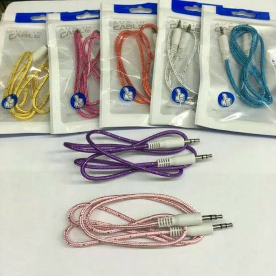 COD ✅ Kabel Jack AUX 3.5 mm Audio Motif Tali Sepatu Kabel Mp3 Player Musik Smartphone