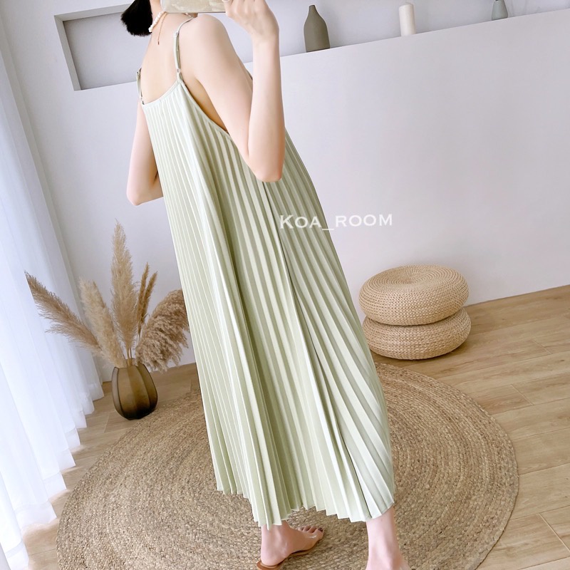 Pleated Midi Dress