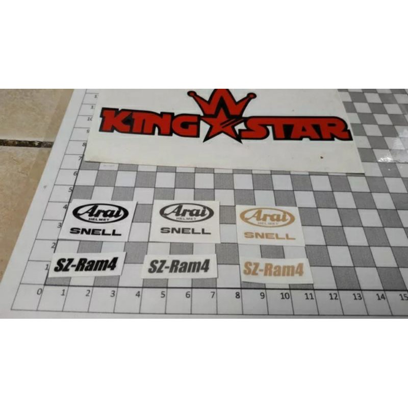 stiker print transparan SNELL ARAI TSR SZ RAM4