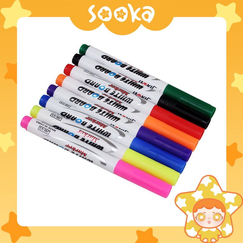 [Clearance] Sooka Magic Marker Floating Mainan Spidol + Sendok Air Ajaib mengapung 8 Warna/12 Warna pen water spidol ajaib apung air SK-GCI1048