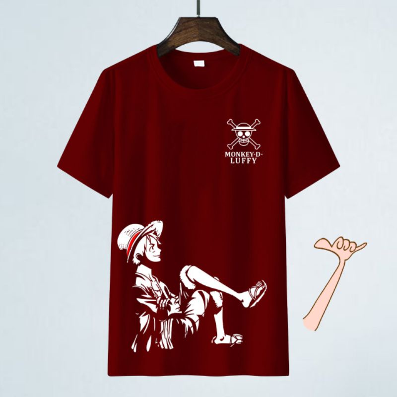 KAOS DISTRO PRIA DEWASA MOTIF LUFFY MONKY SABLON DIGITAL