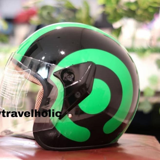 Paling diminati HELM SINGLE VISOR TERBARU HALF FACE GOJEK MURAH GROSIR